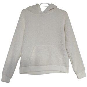 Wondershop Women's White Sherpa Fleece Hooded Sweatshirt with Bear Ears, Size S